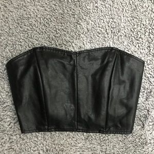 Faux leather crop